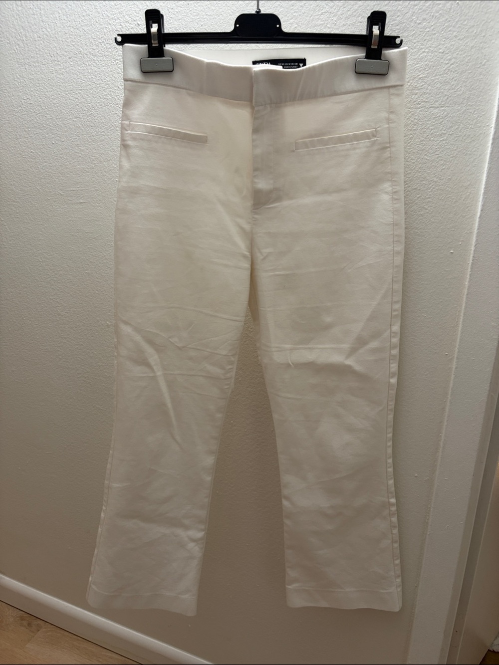 Zara Off-White Straight-Leg Trousers